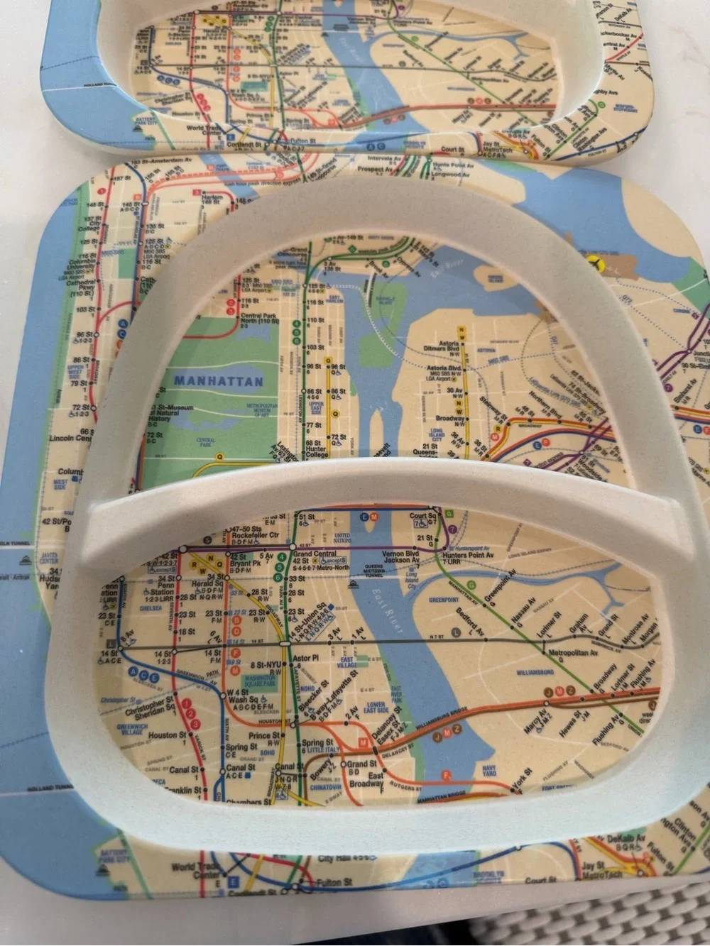 NYC Subway Map Kids Divided Plates Set of 2 New York City